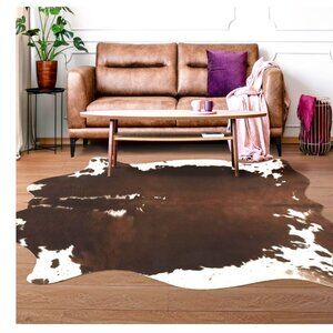 Faux Cowhide Rug 4.6 ft x 5.2 ft